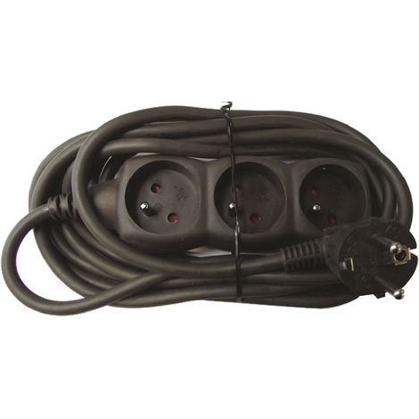 Rallonge électrique 4m, 3 prises FR 2P+T, 250 V 16A ( Prix pour 1 )