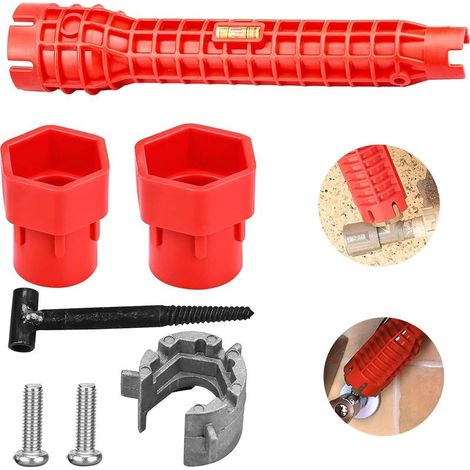 Sink Faucet Wrench, Adjustable Wrenches Sink Installation Tool Faucet Pipe Wrench Repair Tool Double Head Wrench Sink Wrench Water Pipe Wrench for Bathroom Kitchen (1/5)