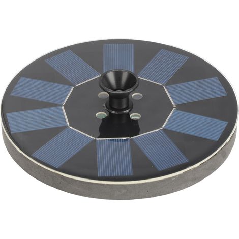 Fontaine solaire ronde flottante 1,4 W avec éclairage pour piscine, bassin et jardin (noir) (1/5)