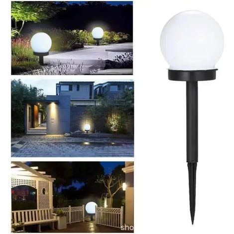 (1 paquet) Lampe LED solaire étanche pour jardin, éclairage extérieur, panneau solaire, boule lumineuse pour pelouse et cour (1/5)