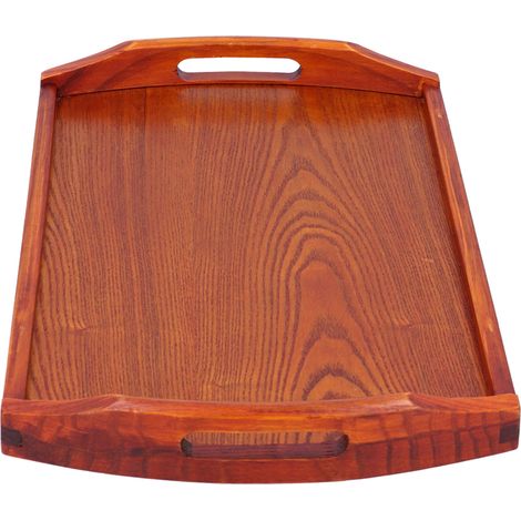 Plateau en bois de style chinois, de forme carrée simple, avec poignée, plateau à thé, plateau à fruits, plateau de rangement pour hôtels et restaurants, assiette plate en bois massif de taille moyenn (1/5)