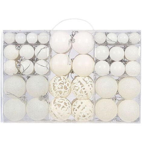 QORVA-Boules de noël blanches, 100 pièces, décorations d'arbre, boules suspendues pour fête de vacances, décoration de mariage (1/5)