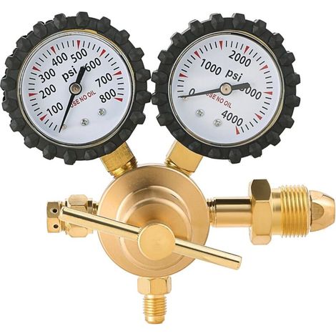 Nitrogen Regulator 0-800 PSI, 1/4" Male Flare Outlet Fitting, Heavy Duty Handle, Auto Reset Relief Valve, Nitrogen Tank Regulator (1/4)