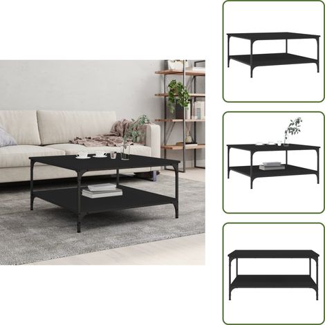Table basse noir 80x80x40 cm bois d'ingénierie - Table Basse - Meuble Salon - Table D'appoint - Table Design - Table Noire (1/5)