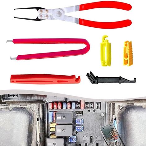 Pince extractrice relais/fusibles inox rouge, pour électricité (1/5)