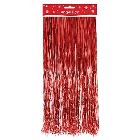 Décoration Noël Ange Cheveux Guirlande Lametta Blanc Rouge Or Argent - Rouge (1/5)