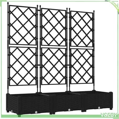 Cache-pot de jardin - FAFEICY - 42002839 - Noir mat - Acier - Lot de 3 120 x 40 x 125,5 cm (1/5)