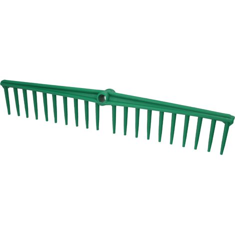 Wolfpack – Râteau professionnel en polypropylène 63 cm – 20 dents fixes pour nettoyage feuilles et terre – Tige conique pour montage facile