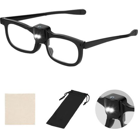 Allecto Premium - Lupa con luz 200x, lupa de lectura manos libres para la cabeza, ideal para pasatiempos, lectura y manualidades. (1/5)