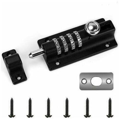 royaluxe -Code 4 Roues Recodable Serrure de porte Serrure à combinaison résistante à l'eau Verrouillage sans clé et levier avec vis (1/5)