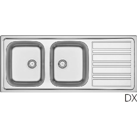 LAVELLO INCASSO IN ACCIAIO MOD. LS06 CM 120X50 cm. 120 gocciolatoio sx