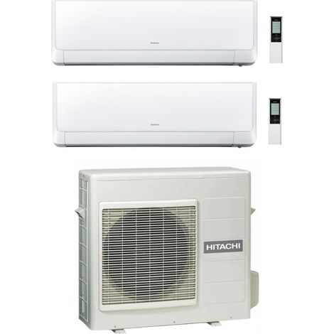 Hitachi Climatizzatore Dual Split Akebono FrostWash 12000 + 12000 btu con RAM-68NP3E Inverter Wi-Fi Optional Classe A++