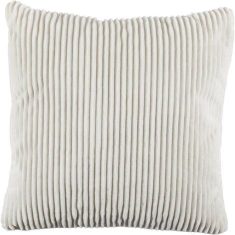 Coussin Flanelle Côtelé Blanc 40x40cm, Doux et Confortable, Lavable en Machine - VILON (1/5)