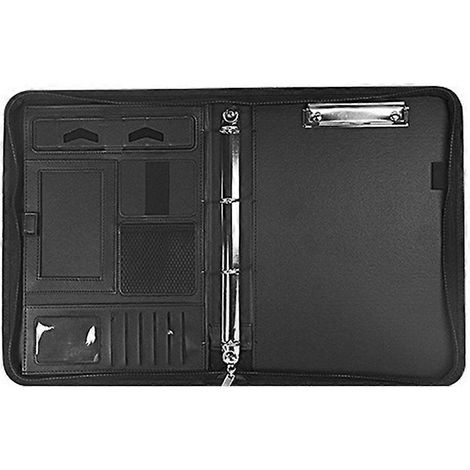 Classeur à fermeture éclair A4 pour calculatrice, bloc-notes de conférence, porte-documents, étui pour tablette, pochette portable à poignée circulaire (1/5)
