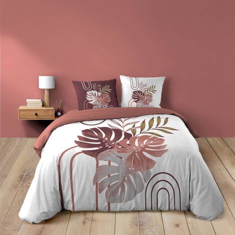 Douceur D'Intérieur – Parure de lit 240x220 – Housse de couette 100% coton – 2 taies 63x63 cm – Label OEKO TEX standard 100 (1/5)