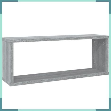 815927 étagères murales cube 2 pcs Sonoma gris 60x15x23 cm Bois (1/5)
