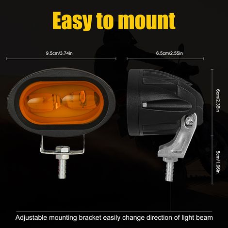 Zoll 12-30V 20W LED-Projektor für Autos, Motorräder und Geländefahrzeuge externe LED-Scheinwerfer, Nebelscheinwerfer, Frontstoßstangenleuchten und Dachleuchten (Typ B). (1/5)
