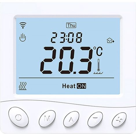 Thermostat de chauffage électrique Intelligent WIFI 16A, écran LCD 3.2 pouces, avec Application et commande vocale, Programmable numérique (1/5)