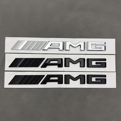 AMG Heckklappenemblem, 3D-Metallic-AMG-Schriftzugaufkleber, Heckklappenaufkleber, passend für Mercedes-Benz C-Klasse, E-Klasse, C200, E300L, GLC, S-Klasse und A-Klasse. (1/5)