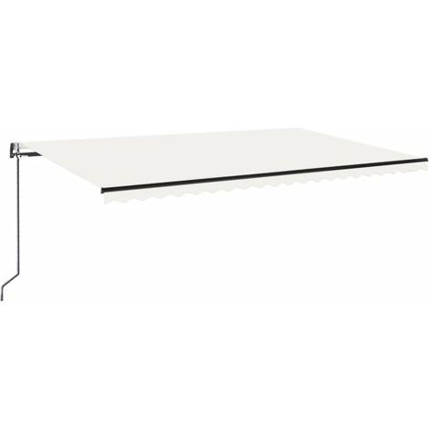 Auvent automatique avec capteur de vent et LED 500x300 cm Crème (1/5)