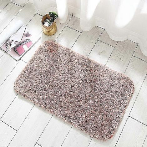Tapis de sol moelleux et absorbant antidérapant 100 x 150 cm rose (1/2)