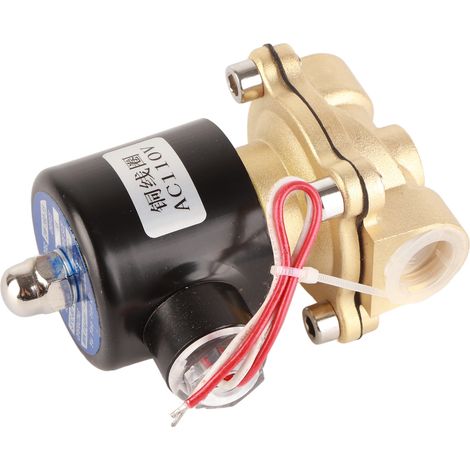 Magnetventil aus Messing, 110 V AC, 1/2 Zoll NPT, normalerweise geschlossen, für Wasser, Luft, Gas und Diesel (1/5)