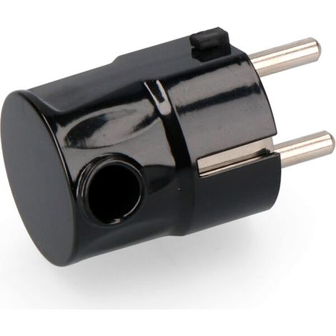 CLAVIJA SCHUKO T/TL S/LATERAL 4,8mm 16A NEGRA RETRACTILADA EDM (1/2)