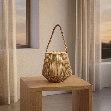 Braided Paper Lantern with Rope Handle Statement Light (1/2)