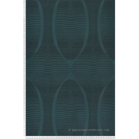 Papier peint Géométrique Bleu canard Villa Rosalie Lutèce