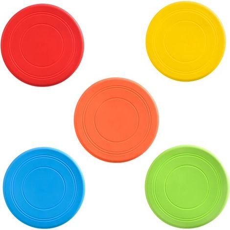 5 discos voladores de caucho natural para perros: resistentes a las mordeduras, flotantes, ideales para entrenar y jugar a buscar (1/5)