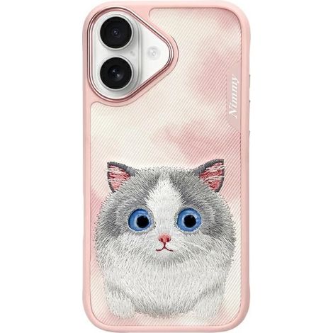 Custodia per iPhone 16 Nimmy Big Eyed Pet 2.0 Gatto Rosa (1/5)