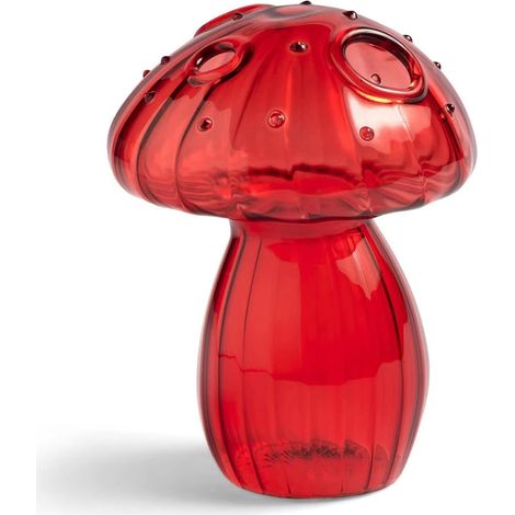 Vase En Verre - Forme Champignon - Hauteur 12 cm - Pour Fleurs Fraîches ou Séchées - Décoration Intérieure - 1 Pièce (1/3)