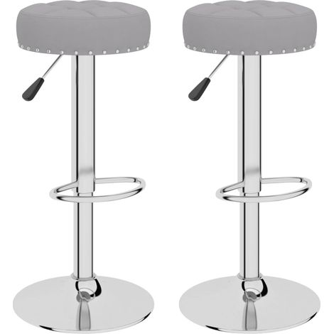 Tabourets de bar 2 pcs Gris Tissu 2 (1/5)
