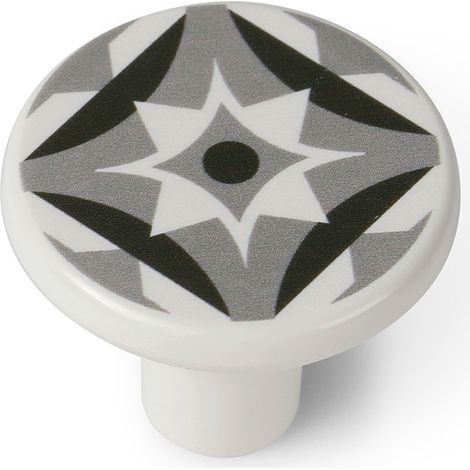 Pomo de plástico con acabado gris, dimensiones: 33x33x27mm Ø: 33mm - (1/4)