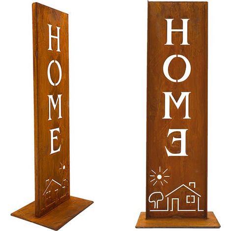 Panneau Décoratif Home Decoration en Métal Aspect Rouille pour Jardin et Salon 55 cm - PANGIVO (1/5)