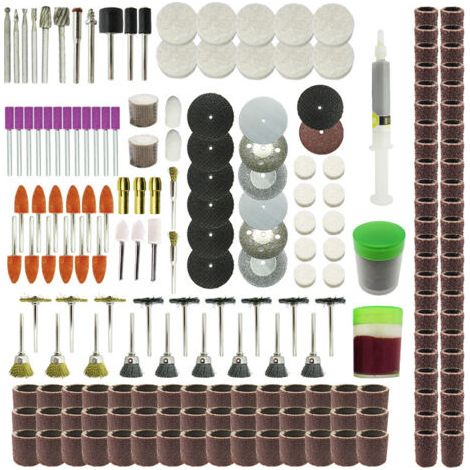 Outils abrasifs, accessoires de ponçage, meulage, polissage, gravure, tête d'outil pour meuleuse Dremel, outils rotatifs, 217 pièces (1/5)