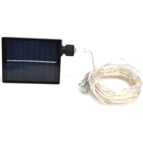 Guirlande lumineuse colorée à 96 LED, 8 modes d'éclairage, solaire, étanche, avec télécommande, idéale pour les fêtes, festivals et mariages. Parfaite pour les festivals et les mariages. (1/5)
