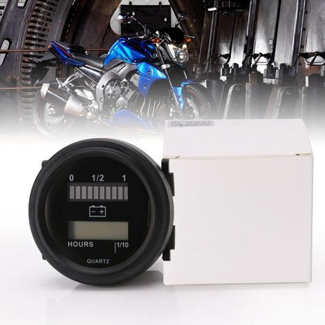 LCD digital hour meter with LED battery indicator, 12V, 24V, 36V, 48V, 72V gauge (1/5)