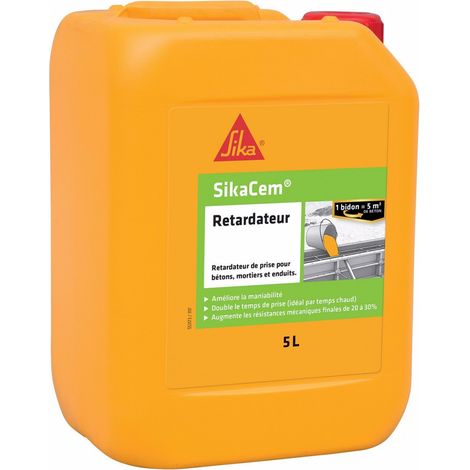 Sika – Plastifiant retardateur pour bétons – Volume 5 L – Améliore la maniabilité et retarde la prise – Résistances mécaniques accrues