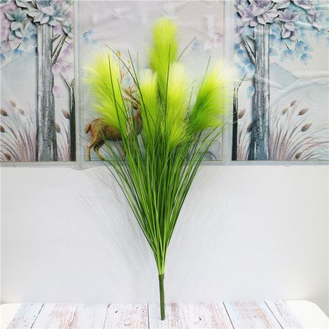 Tige de fausse herbe de Phragmite artificielle, 34.3 pouces, arrangement floral, décoration végétale pour la maison, intérieur et extérieur, vert (1/5)