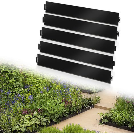Randaco Rasenkante Metall 100 x 15 cm 35m Beeteinfassung Mähkante Verzinkt Wegbegrenzung Beetumrandung Palisade Schwarz