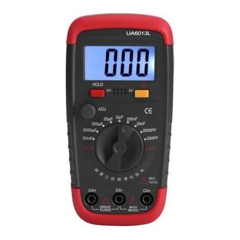 Professionnel Capacimetre, Testeur de numérique condensateur 0,1 pF - 20000uF avec capacimètre avec rétroéclairage LCD et veste de protection Max 1999 (1/5)