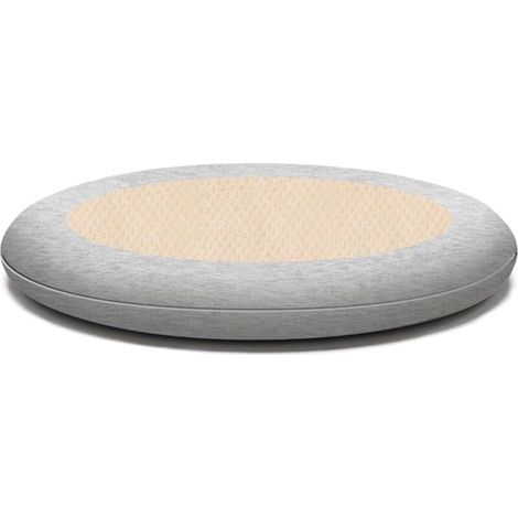 Cuscino rotondo per sedia 40 x 40 cm in memory foam, base antiscivolo invisibile, grigio chiaro – set da 4