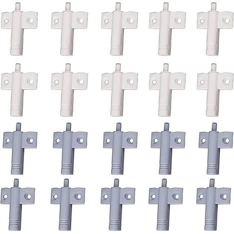 20 amortisseurs de porte de cuisine, amortisseurs de placard, amortisseurs de tiroir, amortisseurs doux et silencieux, pour placards, portes (blanc + gris) (1/4)