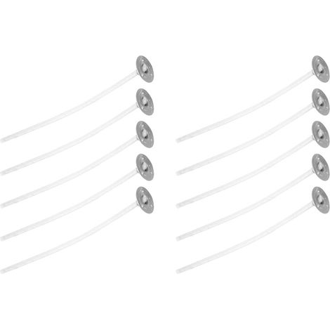 50 mèches de bougie pré-cirées à âme en coton avec base pour la fabrication de bougies parfumées maison, 8 cm / 3,1 pouces (1/5)