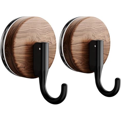 Ganchos con ventosa, plegables y giratorios 360°, autoadhesivos, para utensilios de cocina, toalleros de baño, ventanas de cristal, color negro. (1/5)