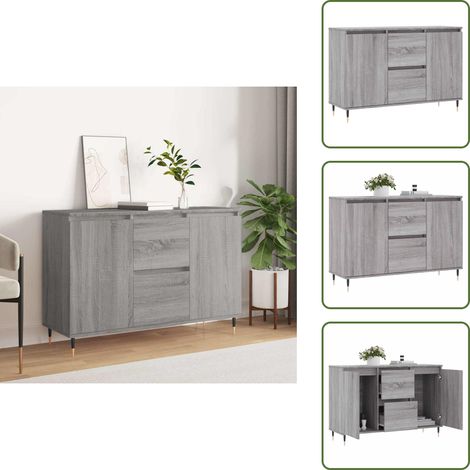 Sideboard Grau Sonoma 104x35x70 cm Holzwerkstoff - Schreibtisch - Wohnzimmermöbel - Sideboard Grau - Regal Grau - Holz Sideboard (1/5)