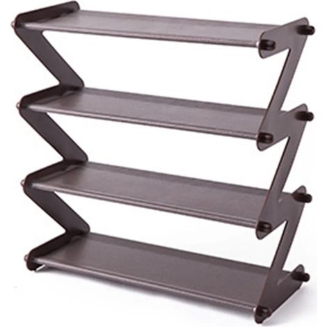 Étagère à chaussures 4 niveaux autoportante, structure stable et montage facile, organisateur de rangement pour placard, entrée, chambre ou extérieur, support pratique pour chaussures au sol (1/5)