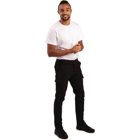 Pantalon homme slim stretch Cargo noir 42