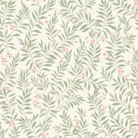 Maison Green Pink Floral Wallpaper Grandeco Paste The Wall White Vinyl Textured (1/4)